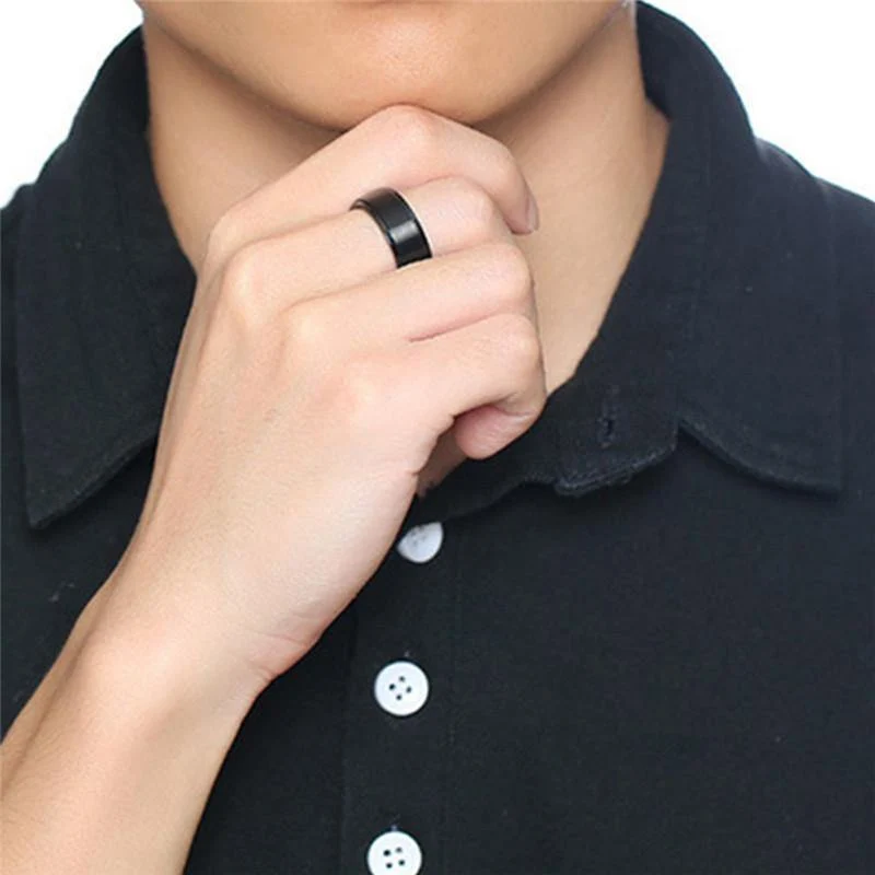 8mm breite schwarz spinner ring männer top edelstahl ringe für frauen männer romantische hochzeit marke verlobungsringe größe 8 bis 13 r4