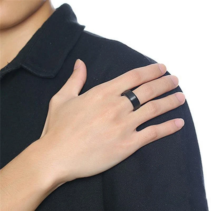 8mm breite schwarz spinner ring männer top edelstahl ringe für frauen männer romantische hochzeit marke verlobungsringe größe 8 bis 13 r4
