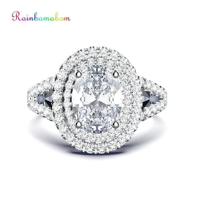 925 Sterling Silber erstellt Moissanite Edelstein Hochzeit Engagement Diamanten Ring Schmuck Großhandel