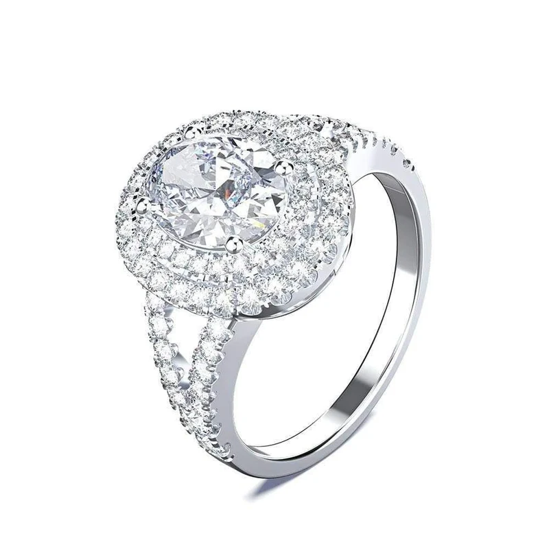 925 Sterling Silber erstellt Moissanite Edelstein Hochzeit Engagement Diamanten Ring Schmuck Großhandel