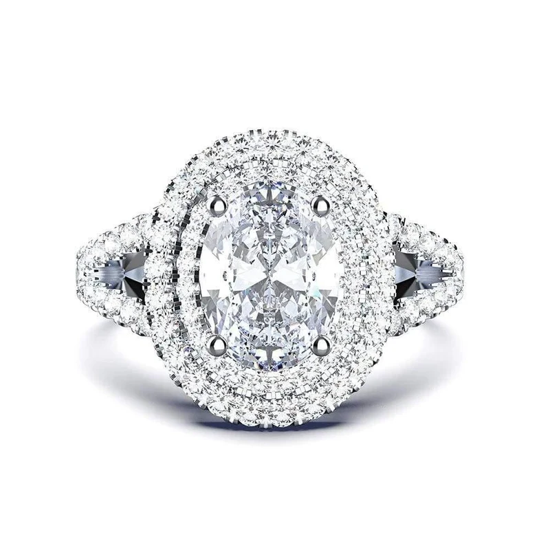 925 Sterling Silber erstellt Moissanite Edelstein Hochzeit Engagement Diamanten Ring Schmuck Großhandel
