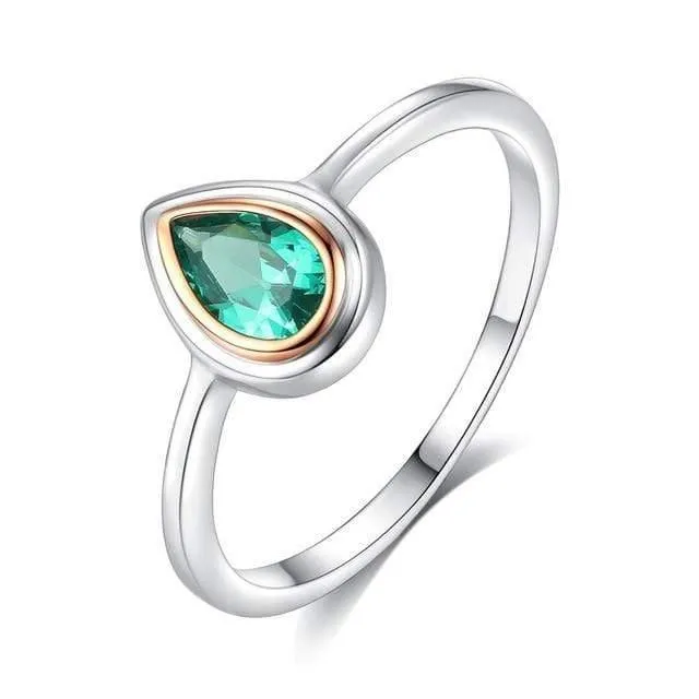925 Sterling Silber Verlobungsringe für Frauen 4mm * 4mm Quadrat Smaragd Edelstein Versprechen Ehering Anel Feminino Diamant