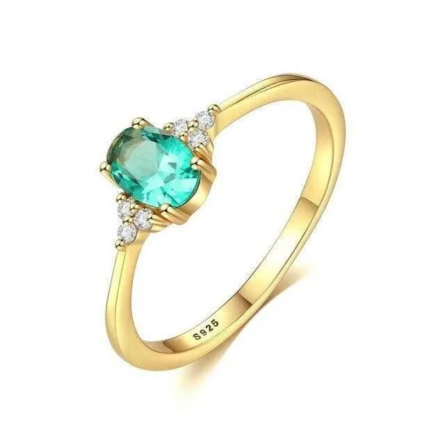 925 Sterling Silber Verlobungsringe für Frauen 4mm * 4mm Quadrat Smaragd Edelstein Versprechen Ehering Anel Feminino Diamant