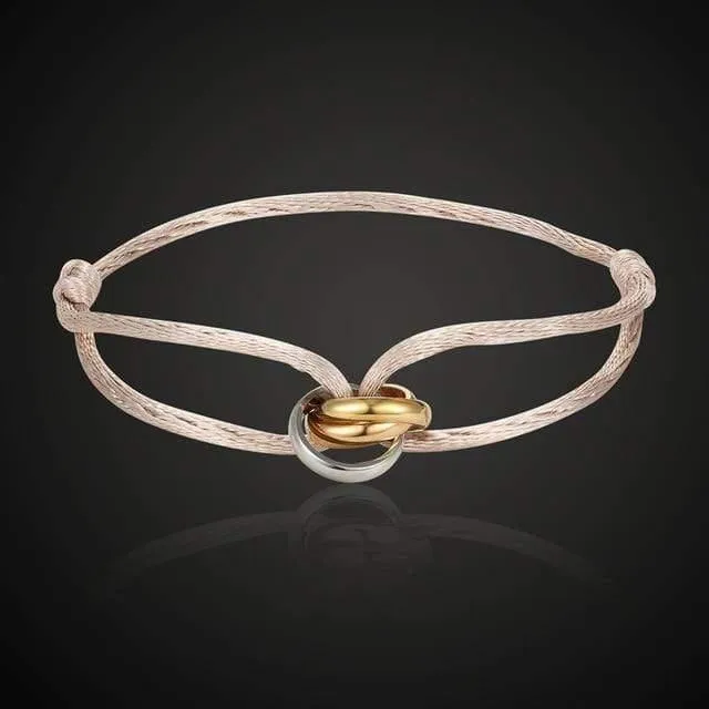 Theresa Neues, heißes Edelstahlarmband mit 3 Metallschnallen, Schnürkette, mehrfarbiges, größenverstellbares Armband, beliebtes Unisex-Armband