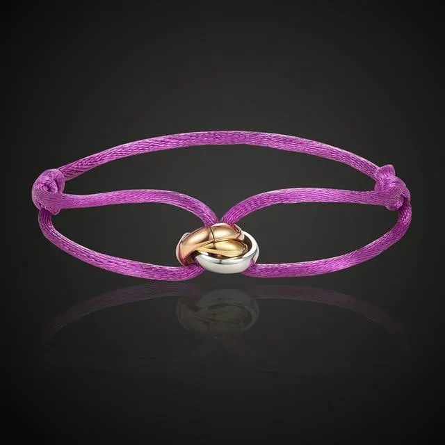 Theresa Neues, heißes Edelstahlarmband mit 3 Metallschnallen, Schnürkette, mehrfarbiges, größenverstellbares Armband, beliebtes Unisex-Armband