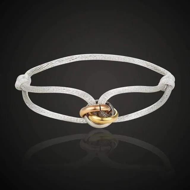 Theresa Neues, heißes Edelstahlarmband mit 3 Metallschnallen, Schnürkette, mehrfarbiges, größenverstellbares Armband, beliebtes Unisex-Armband