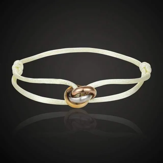 Theresa Neues, heißes Edelstahlarmband mit 3 Metallschnallen, Schnürkette, mehrfarbiges, größenverstellbares Armband, beliebtes Unisex-Armband