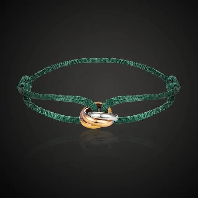 Theresa Neues, heißes Edelstahlarmband mit 3 Metallschnallen, Schnürkette, mehrfarbiges, größenverstellbares Armband, beliebtes Unisex-Armband