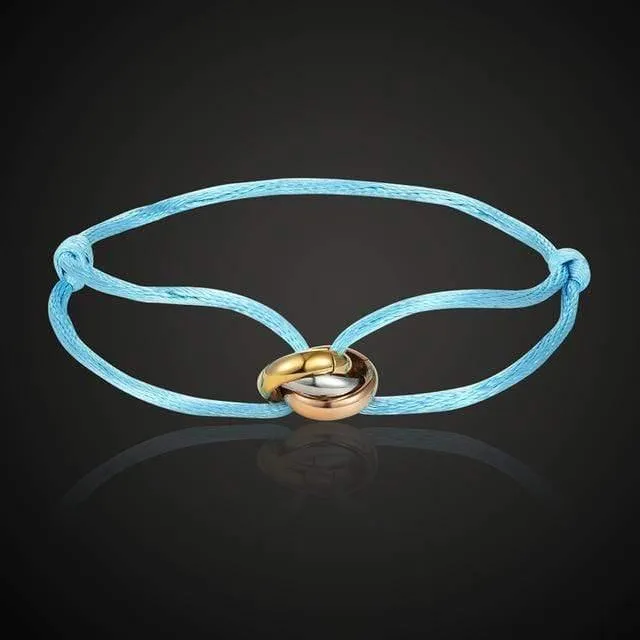 Theresa Neues, heißes Edelstahlarmband mit 3 Metallschnallen, Schnürkette, mehrfarbiges, größenverstellbares Armband, beliebtes Unisex-Armband