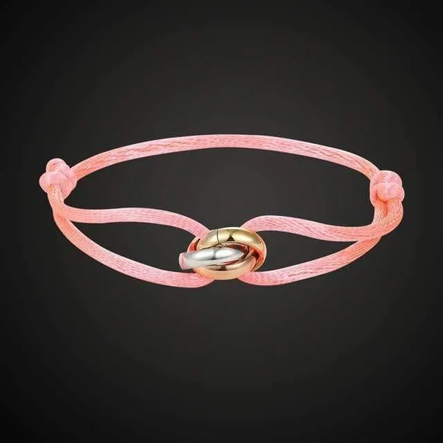 Theresa Neues, heißes Edelstahlarmband mit 3 Metallschnallen, Schnürkette, mehrfarbiges, größenverstellbares Armband, beliebtes Unisex-Armband
