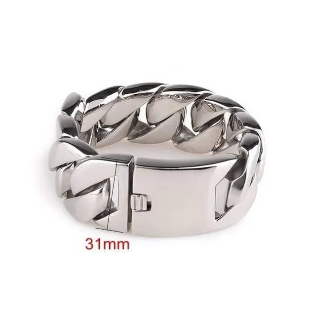 316 Edelstahl Italien Gold Armband Armreif Männer schwere klobige Gliederkette Armband Modeschmuck Geschenke