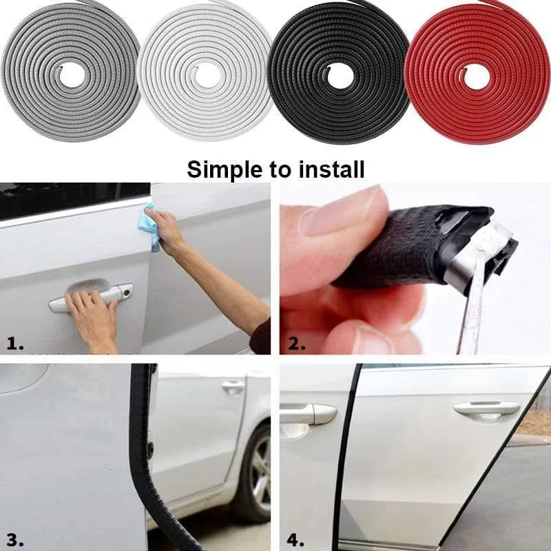 Universal 5M Autotür Antikollisionsstreifen mit Stahlscheibe Stoßstangenverkleidung Rand Kratzschutzstreifen Dichtungsschutz Decora Styling