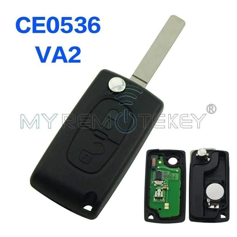 CE0536 207 307 308 auto Flip remote key 2 Taste 434mhz VA2 schlüssel klinge für Peugeot remtekey