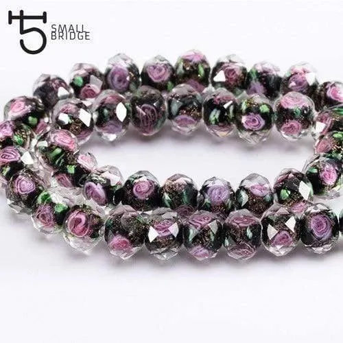 12mm große Murano Transparent Glas Lampwork Perlen für Schmuckherstellung Frauen Diy Armband Blume Rondelle Facettierte Perlen L002