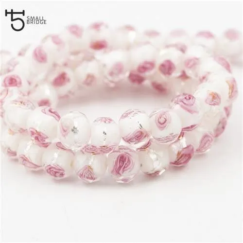 12mm große Murano Transparent Glas Lampwork Perlen für Schmuckherstellung Frauen Diy Armband Blume Rondelle Facettierte Perlen L002