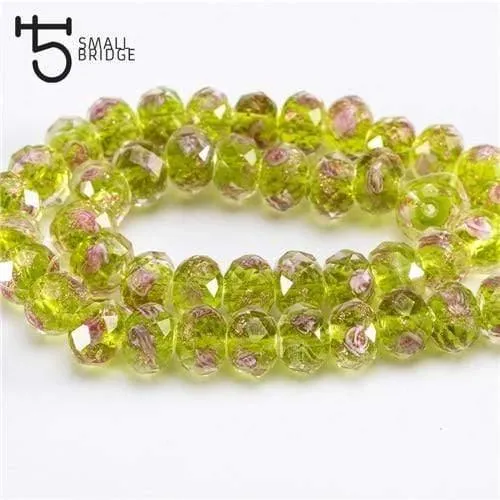 12mm große Murano Transparent Glas Lampwork Perlen für Schmuckherstellung Frauen Diy Armband Blume Rondelle Facettierte Perlen L002