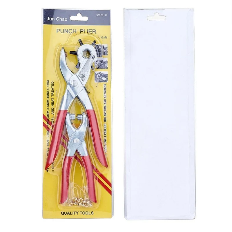 1 Satz 45# Stahl-Lochzangen-Werkzeugsätze, Ösenzangen und Eisenteile, geeignet für Lederstanzer, Rot, 335 x 110 x 25 mm