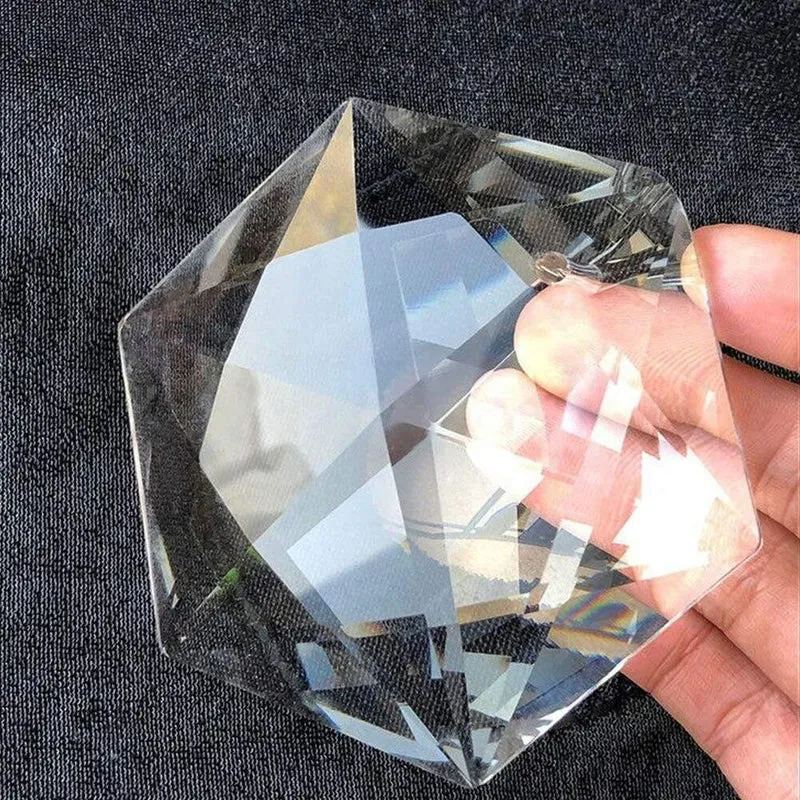 Judentum Glasprismen Anhänger Hexagramm Ornament Handwerk Klarer Kristall Kronleuchter Kunst 100 mm großes facettiertes Hängeteil