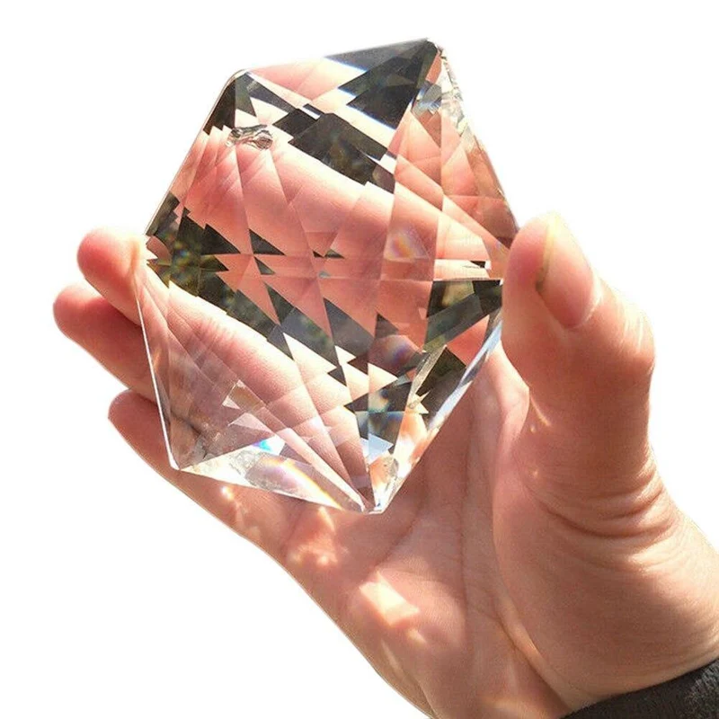 Judentum Glasprismen Anhänger Hexagramm Ornament Handwerk Klarer Kristall Kronleuchter Kunst 100 mm großes facettiertes Hängeteil