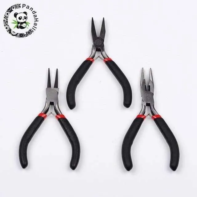 Edelstahl Schwarz Spitzzange Set Handwerkzeug für Schmuckherstellung DIY