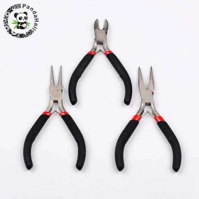 Edelstahl Schwarz Spitzzange Set Handwerkzeug für Schmuckherstellung DIY