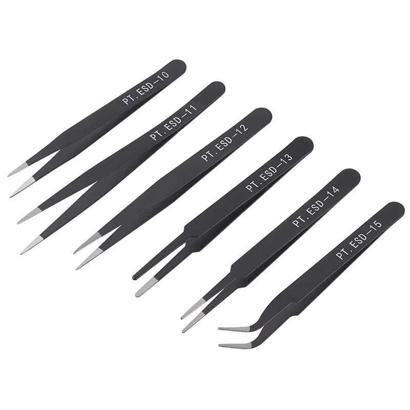 6 teile/satz Eisen Perlen Pinzette Sets Wimpern Verlängerung für Schmuck Machen Werkzeug Set Nägel Dekoration Gebogene Gerade Pinzette