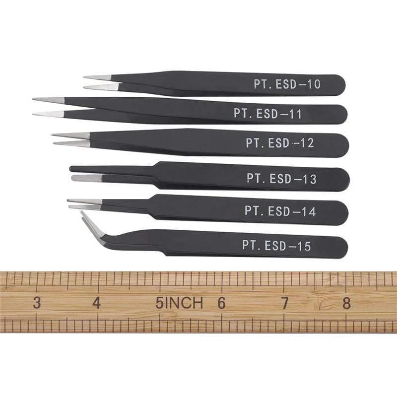 6 teile/satz Eisen Perlen Pinzette Sets Wimpern Verlängerung für Schmuck Machen Werkzeug Set Nägel Dekoration Gebogene Gerade Pinzette