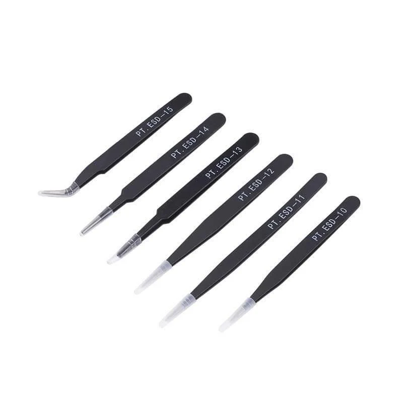 6 teile/satz Eisen Perlen Pinzette Sets Wimpern Verlängerung für Schmuck Machen Werkzeug Set Nägel Dekoration Gebogene Gerade Pinzette