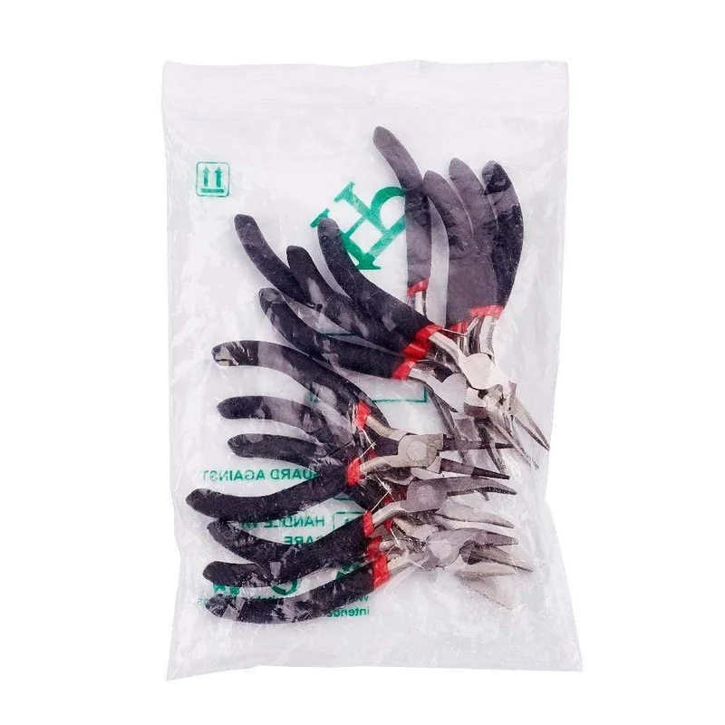 8-teiliges Schmuckzangen-Set aus Kohlenstoffstahl, schwarz, Zangen-Sets zum Perlensticken, DIY-Herstellung, Hand-Flachzange, Rundzange, Drahtschneider