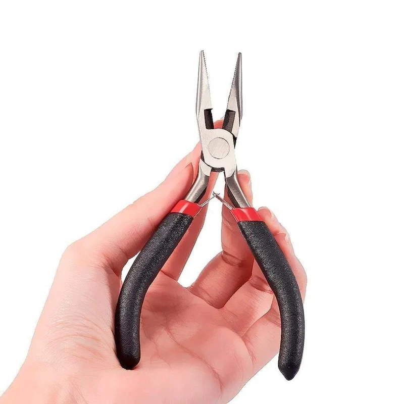 8-teiliges Schmuckzangen-Set aus Kohlenstoffstahl, schwarz, Zangen-Sets zum Perlensticken, DIY-Herstellung, Hand-Flachzange, Rundzange, Drahtschneider