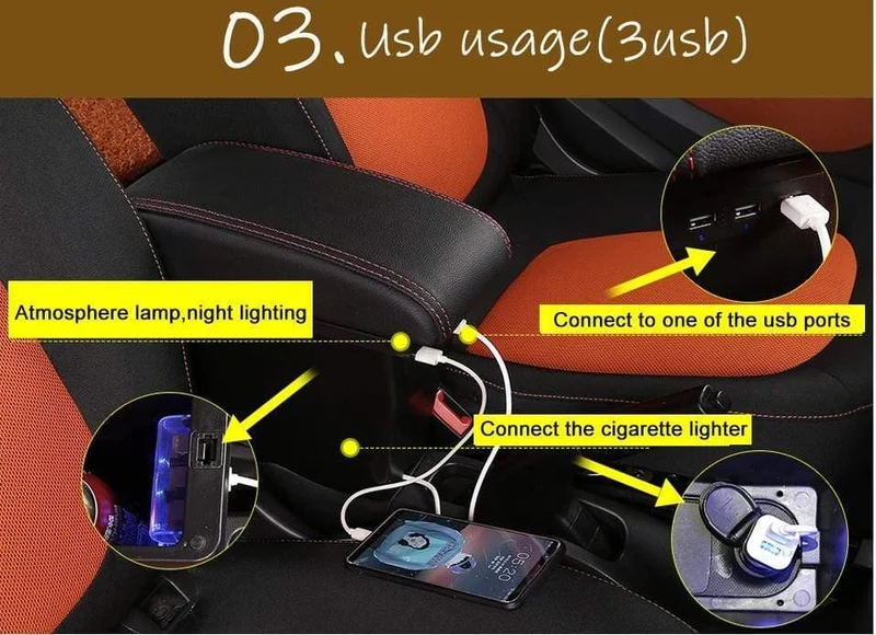 Smart für zwei Armlehnen Box Universal Auto Mittelkonsole Smart für vier Caja Modifikation doppelt mit USB No Assembly angehoben