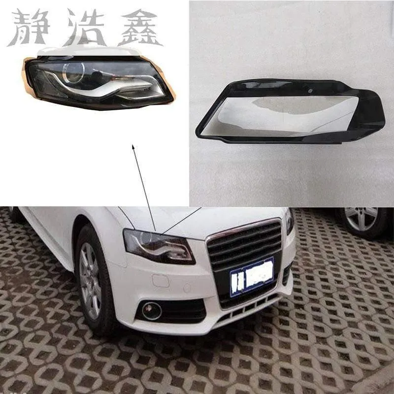 Frontscheinwerfer scheinwerfer glas maske lampe abdeckung transparente shell lampe masken Für Audi A4 B8 2008-2012 Kostenloser versand 2 PCS
