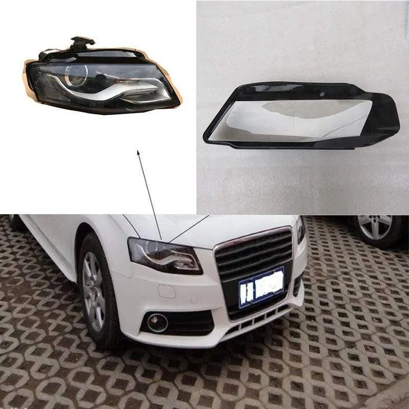 Frontscheinwerfer scheinwerfer glas maske lampe abdeckung transparente shell lampe masken Für Audi A4 B8 2008-2012 Kostenloser versand 2 PCS