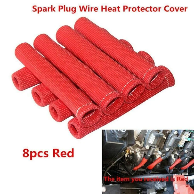 8 stücke Schwarz Rot Blau 1200 Universal Zündkerze Draht Stiefel Hitzeschild Schutz Hülse Für GM Chevy Ford