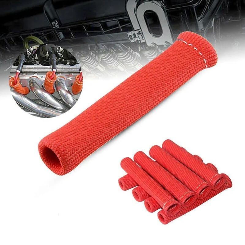 8 stücke Schwarz Rot Blau 1200 Universal Zündkerze Draht Stiefel Hitzeschild Schutz Hülse Für GM Chevy Ford