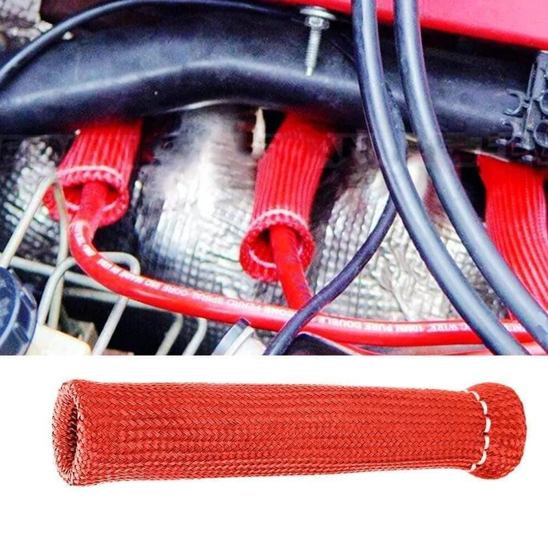 8 stücke Schwarz Rot Blau 1200 Universal Zündkerze Draht Stiefel Hitzeschild Schutz Hülse Für GM Chevy Ford