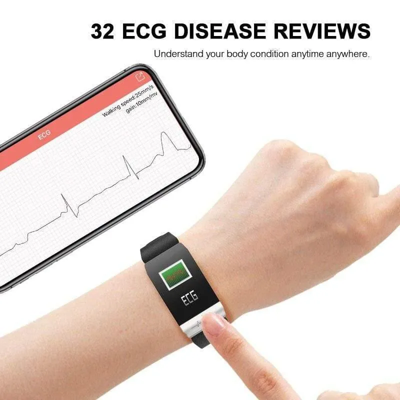 Smartwatch Q1S EKG+PPG, wasserdicht, Bluetooth, Fitnessuhr, Anruferinnerung, Wecker, Smartwatch für Laufen, Klettern