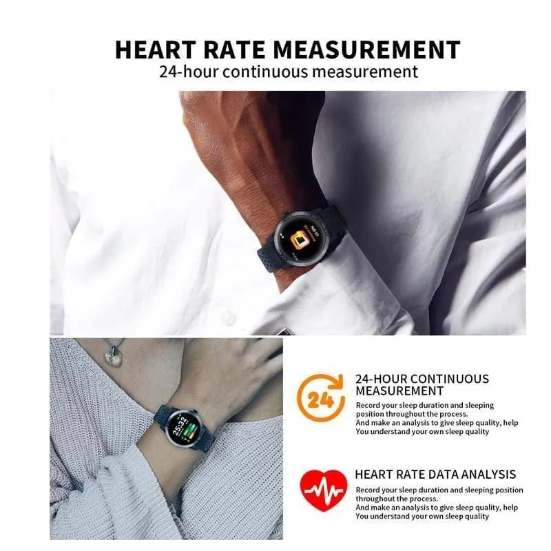 Wasserdichte Herzfrequenz-Blutdruckmessung Smartwatch Outdoor Sport Bluetooth Fitness-Armband