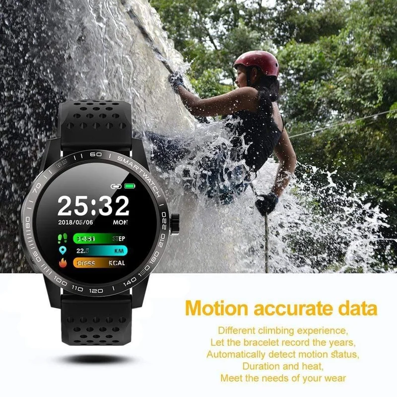 Wasserdichte Herzfrequenz-Blutdruckmessung Smartwatch Outdoor Sport Bluetooth Fitness-Armband