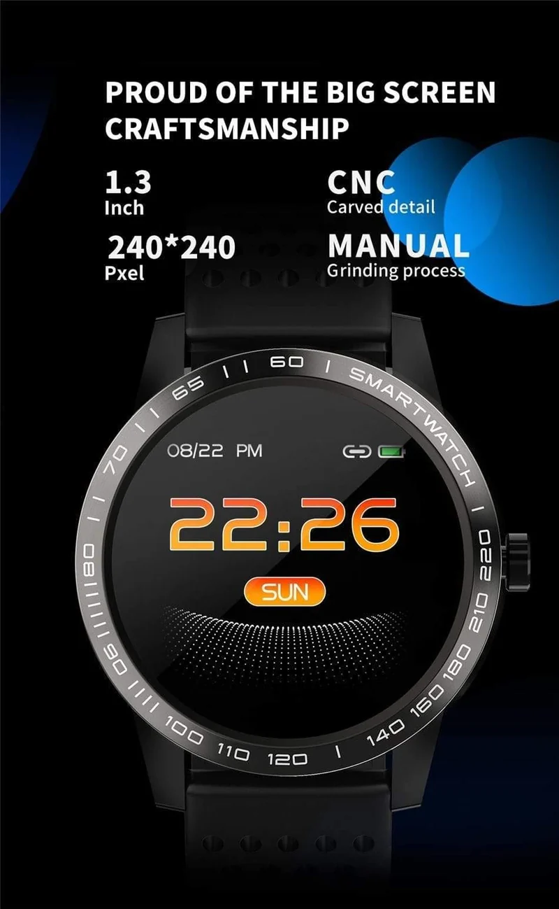 Wasserdichte Herzfrequenz-Blutdruckmessung Smartwatch Outdoor Sport Bluetooth Fitness-Armband