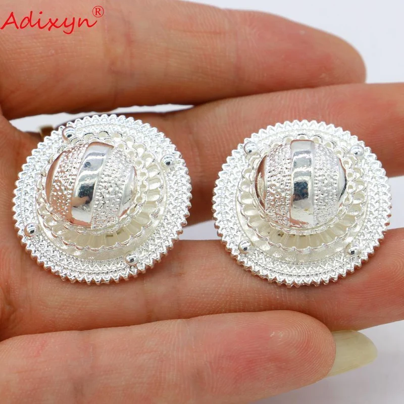 Halskette/Anhänger/Ohrringe/Ring/Armreif Schmucksets Silber Farbe Habesha Afrikanische Hochzeitsgeschenke N06155