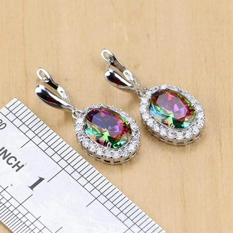 Zirkonia Schmucksets Damen 925 Sterling Silber Schmuck Ohrringe/Anhänger/Halskette/Ringe/Armband