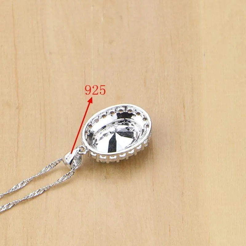 Zirkonia Schmucksets Damen 925 Sterling Silber Schmuck Ohrringe/Anhänger/Halskette/Ringe/Armband