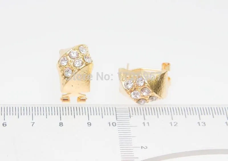Gold Farbe Charming Fashion Romantische Brautmode Halskette Kristall Vintage Frauen Kostüm Jewlery Sets