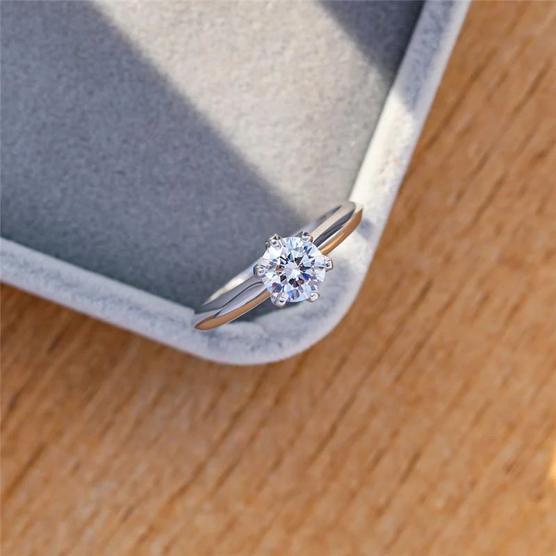 3CT Diamant Ehering Einfache Braut Verlobungsringe Für Frauen Mode 925 Sterling Silber Ring Schmuck Geschenk
