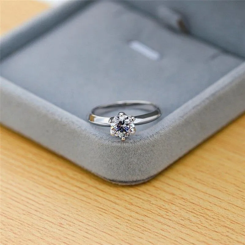 3CT Diamant Ehering Einfache Braut Verlobungsringe Für Frauen Mode 925 Sterling Silber Ring Schmuck Geschenk