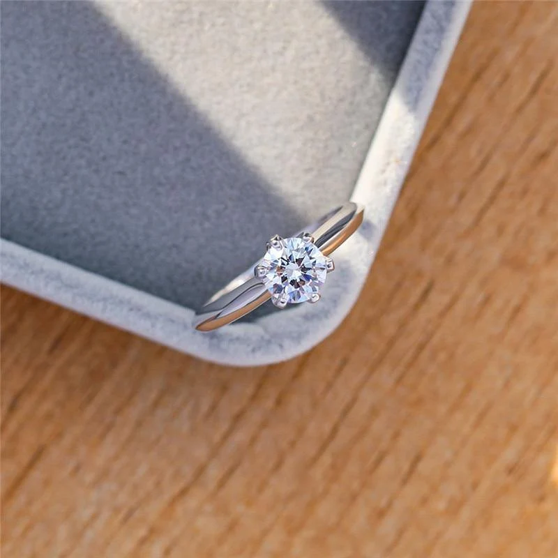 3CT Diamant Ehering Einfache Braut Verlobungsringe Für Frauen Mode 925 Sterling Silber Ring Schmuck Geschenk
