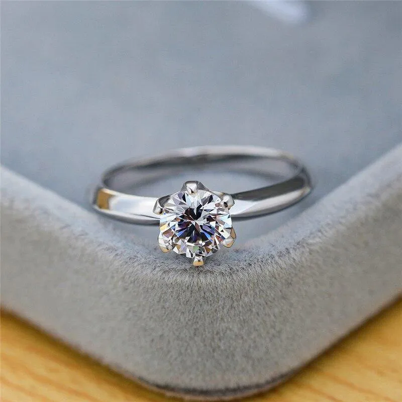 3CT Diamant Ehering Einfache Braut Verlobungsringe Für Frauen Mode 925 Sterling Silber Ring Schmuck Geschenk