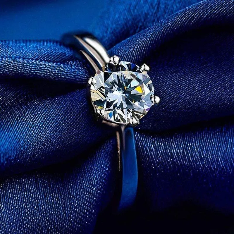 Einstellbare Ring Lab Diamant Ehering Ring echte 925 Sterling Silber Verlobungsringe für Frauen