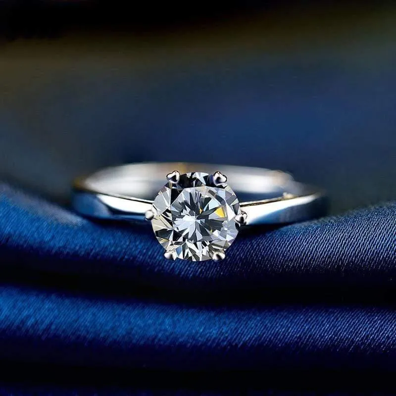Einstellbare Ring Lab Diamant Ehering Ring echte 925 Sterling Silber Verlobungsringe für Frauen